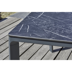 MEET - Table de jardin 6 places en aluminium laqué et peinture Epoxy noire