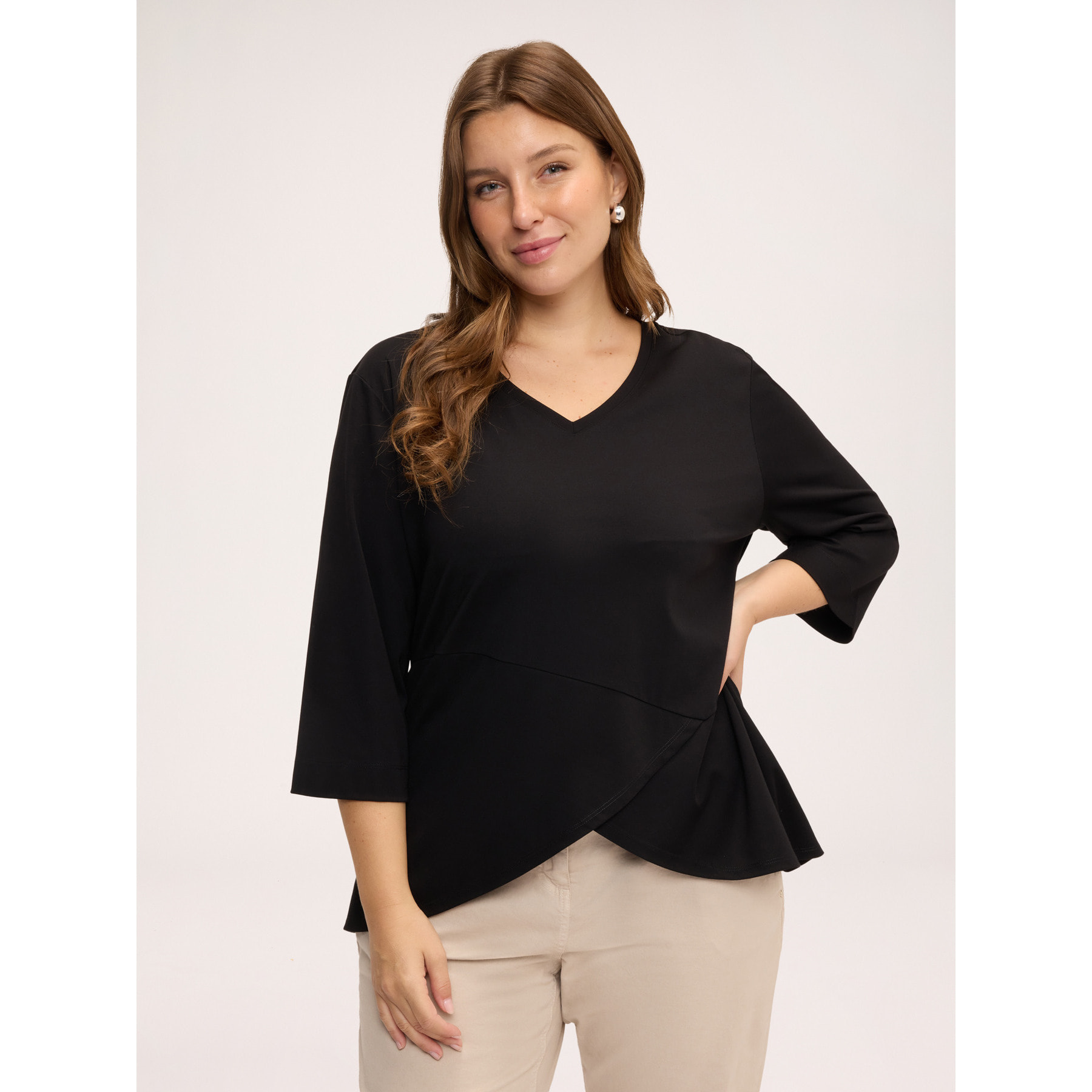Fiorella Rubino - Camiseta de punto con detalle cruzado - Negro
