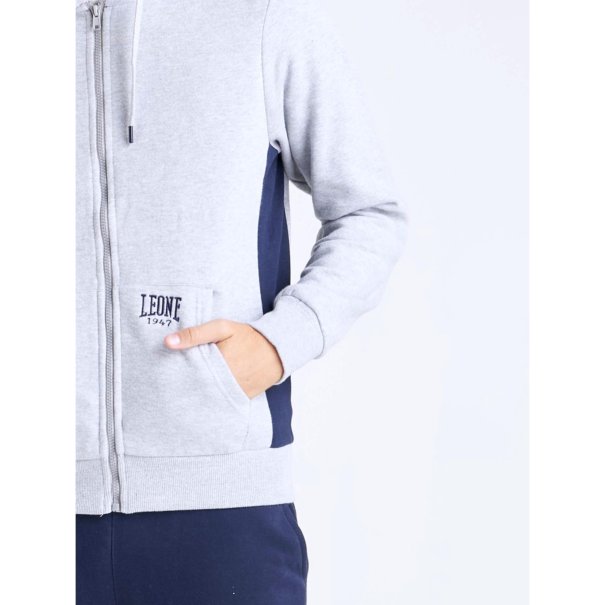 Tuta uomo con cappuccio e zip College Ash
