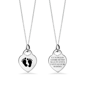 Collana Hiriwa 925 con Pendente Acciaio Silver Mamma