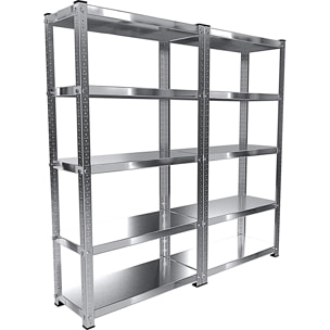 Scaffale In Metallo Alta Portata Con 5 Ripiani Regolabili Ideale Per Garage Officina Cantina Capannone Magazzino Design Modulare 187 x 100 x 30 cm