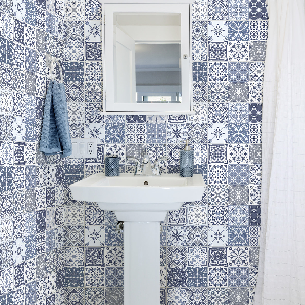 Stickers muraux - Sticker Mural Carrelage adhésif Cuisine Salle de Bain - 60 STICKERS CARRELAGES FRARI
