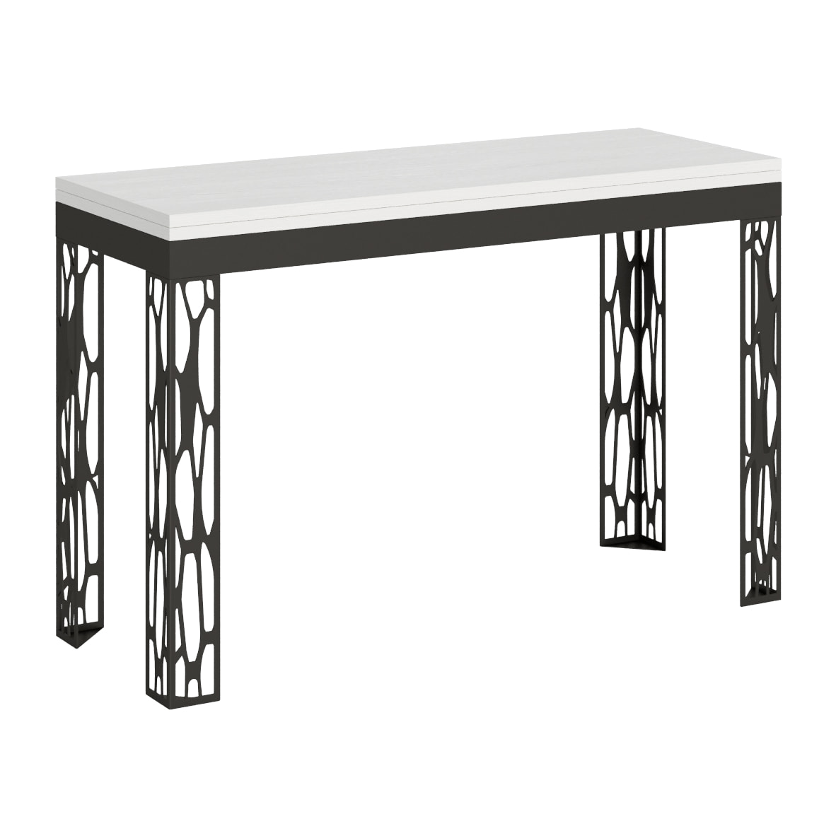 Mesa tipo libro 120x45/90 cm Ghibli Double Fresno Blanco estructura Antracita