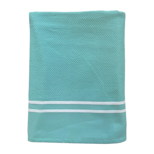 Fouta doublée éponge Waffle Aqua 90x170 355g/m²