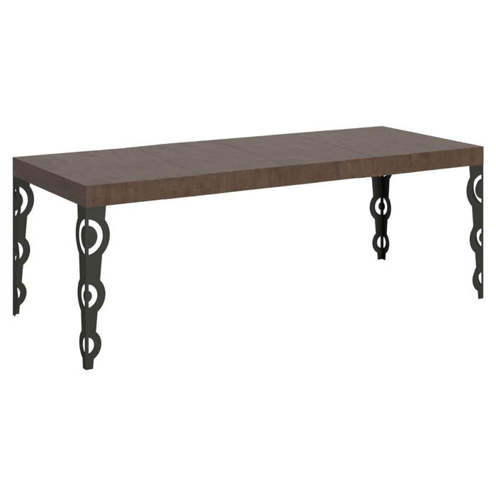 Mesa extensible 90x180/284 cm Karamay Premium Nogal estructura Antracita