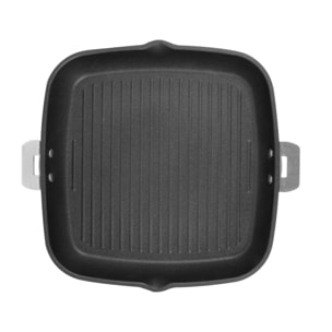 Gril carré en aluminium antiadhésif 28 cm - poignée amovible