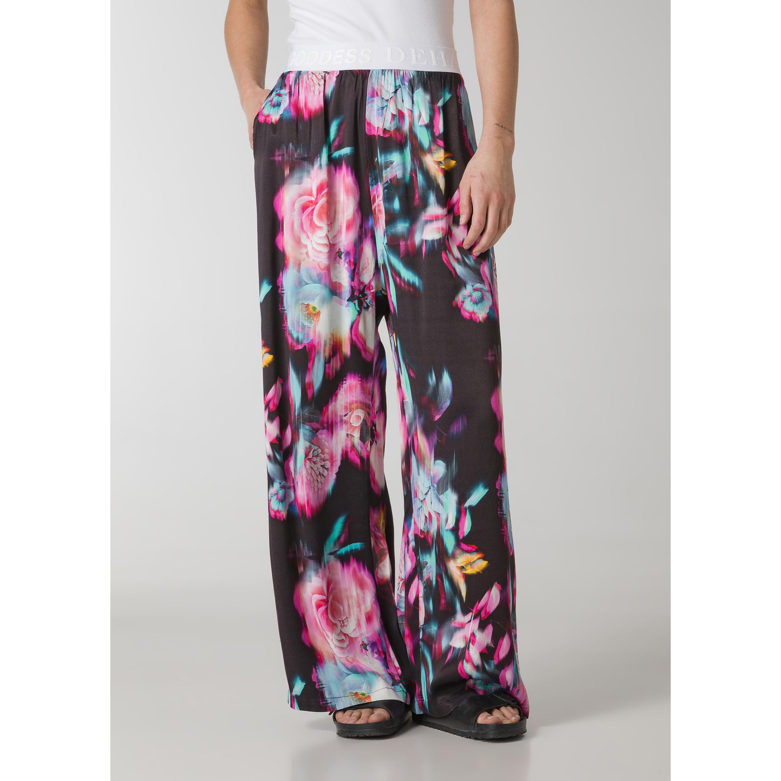 DEHA - Pantalone ALLOVER SATIN WIDE PANTS in Viscosa per donna