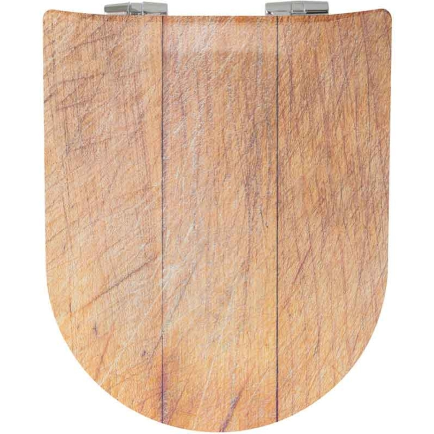 Abattant Double OLFA Déclipsable 'Bois Brut' - Beige