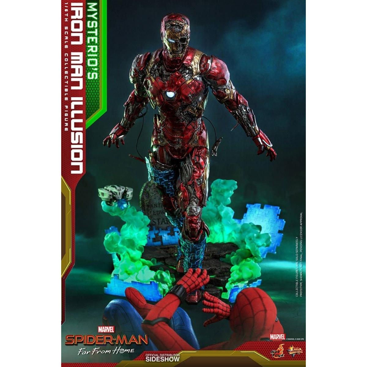 Spider-man: Far From Home Mms Pvc Action Figura 1/6 Mysterio's Iron Man Illusion 32 Cm Hot Toys