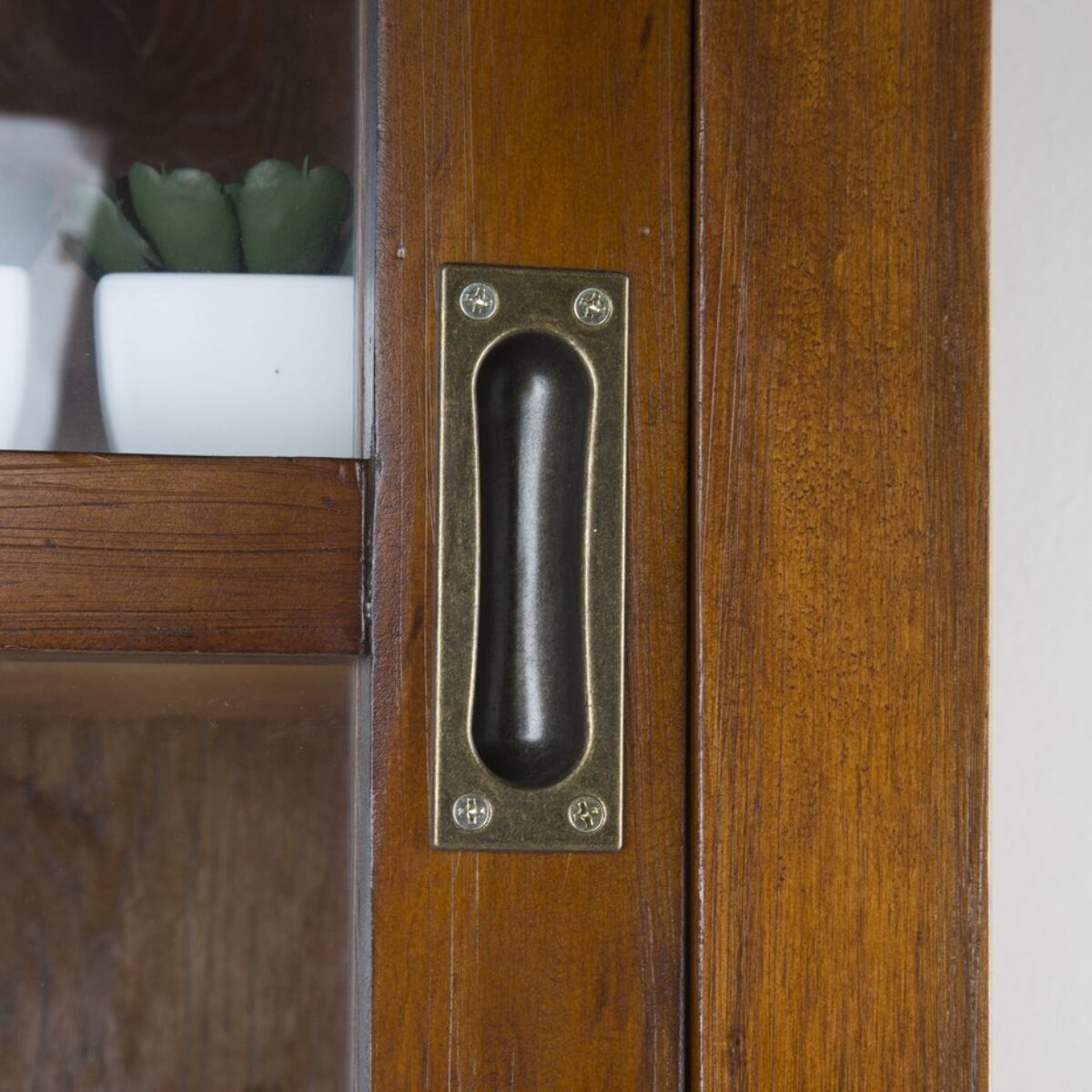 Buffet Kenia -bois massif de mindi et placage naturel de mindi-couleur teck 110 x 94 x 35 cm