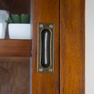 Buffet Kenia -bois massif de mindi et placage naturel de mindi-couleur teck 110 x 94 x 35 cm