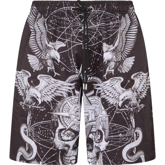 PHILIPP PLEIN Nylon Shorts Tattoo