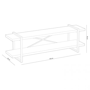 Mueble TV Plank Roble salvaje - Negro