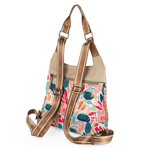 Bolso Mochila Mujer Skpat Arezzo Beige