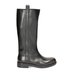 Stivali biker in pelle neri