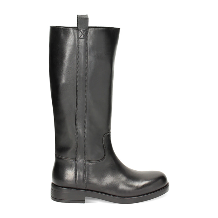 Stivali biker in pelle neri