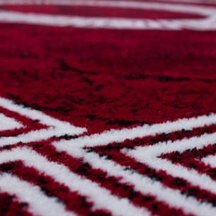 PLUS - Tapis à poils courts style grec rouge - PLU8009ROU