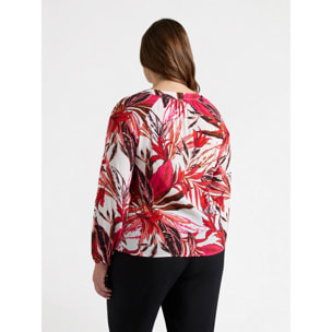 Fiorella Rubino - Blusa con estampado de hojas - Rojo