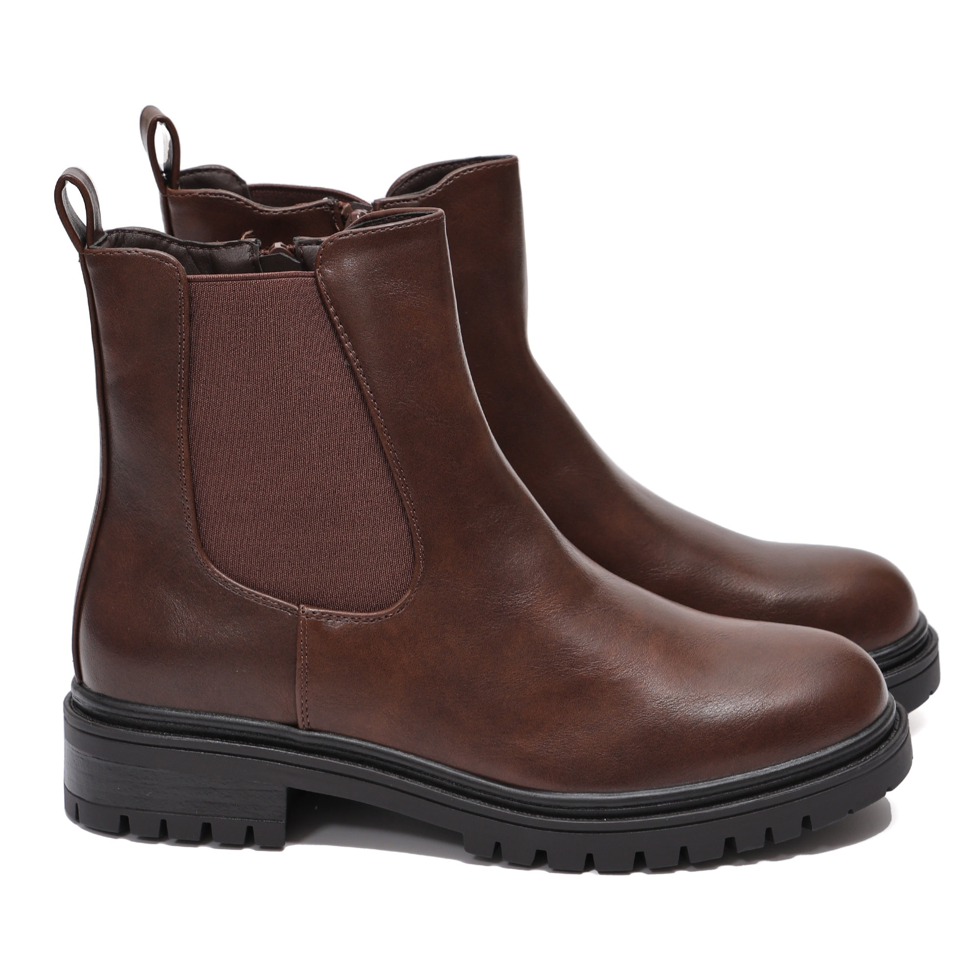 Stivaletto in simil pelle con fascia elastica