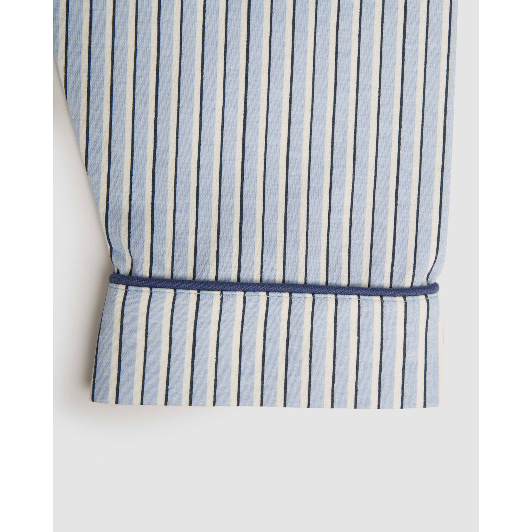 Pigiama lungo a camicia in cotone a righe Hermes blu Navy