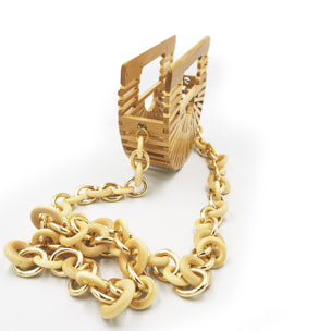 Zollino borsa a mano in legno di bambù.