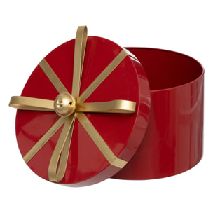 BOITES RONDES METAL ROUGE X3