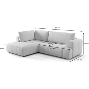Canapé d'angle gauche convertible 4 places en tissu chenille - ouverture rapide - BRERA