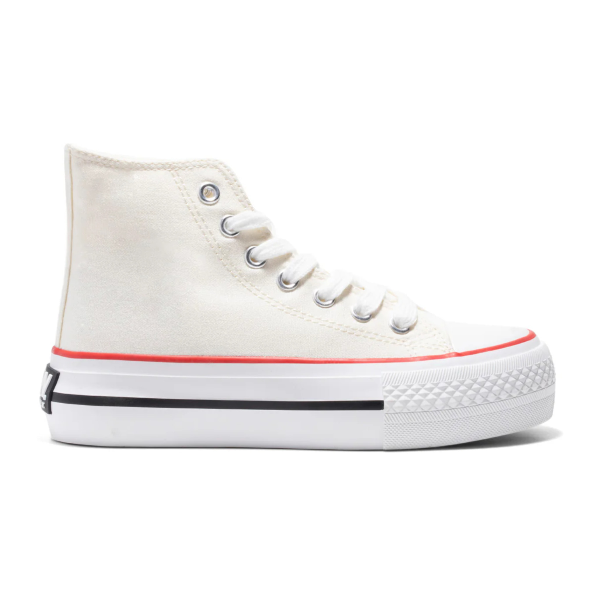 Zapatillas Altas con Logo Lateral en Blanco