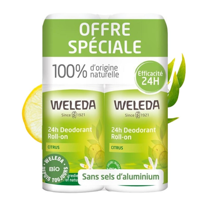 WELEDA - Duo Déodorant roll-on 24H Citrus - 2x50 ml