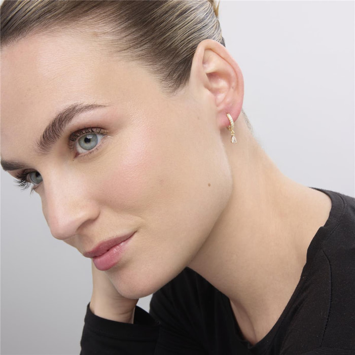 Pendientes acabado oro amarillo de 18k y Circonita Brillante
