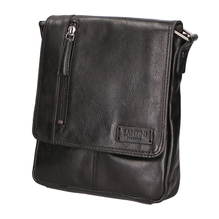 Borsa a tracolla unisex In Vera pelle Made in Italy 19,5x23,8x3 cm