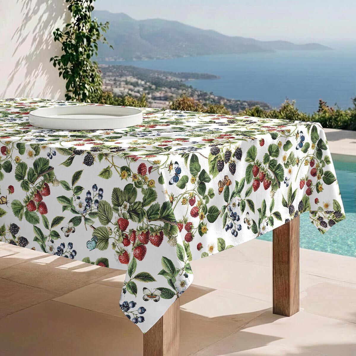 Mantel antimanchas Frutas bosque - 100% algodón -