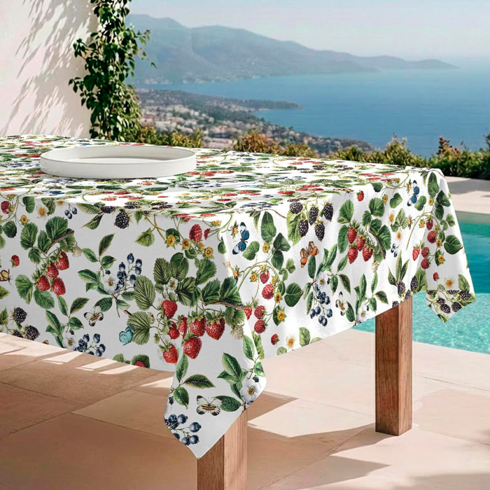 Mantel antimanchas Frutas bosque - 100% algodón -