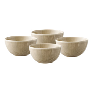 Set 4 ciotole Viola in stoneware beige ø14,5x7,5 cm
