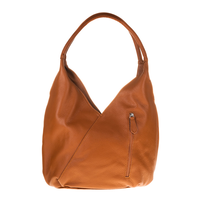 FIRENZE ARTEGIANI Borsa a Spalla da Donna Ponteranica Vera Pelle Dollaro Made in Italy 36x17x23 Cm. Colore: pelle