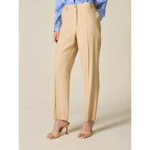 Oltre - Pantalones chinos en mezcla de viscosa - Beige