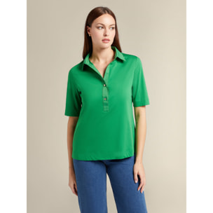 Elena Mirò - Camiseta con cuello - Verde