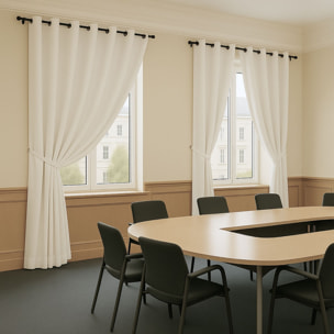 Rideau 100% Occultant Ignifugé M1 Non Feu Ecru - Ecru