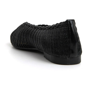 Ballerina texture-chic a punta - NERO