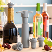 Pompa per sottovuoto e tappi per vino winuum innovagoods - grigio - 7,5x13x3,7 cm