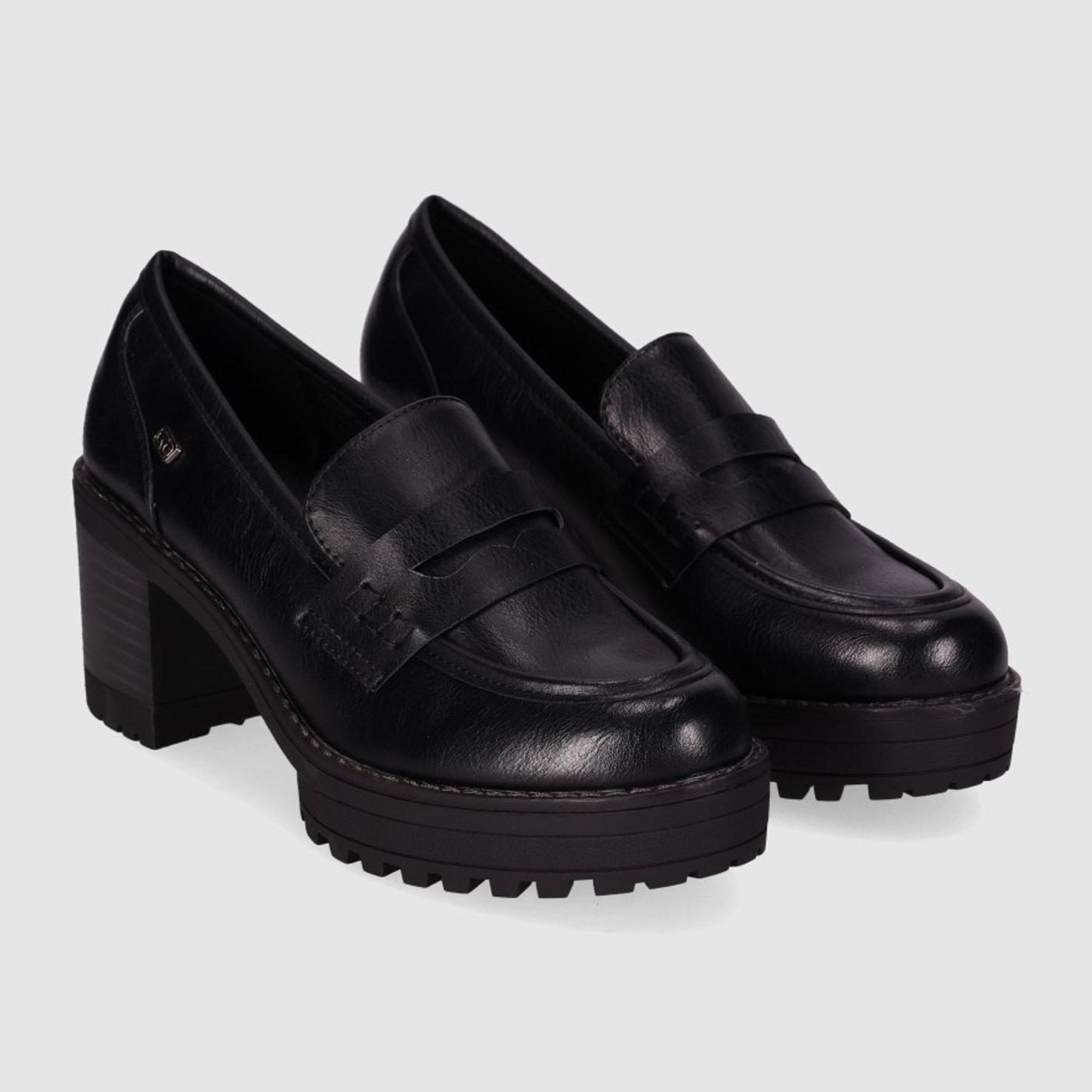 Zapatos de Piel Sintética - Negro - Tacón: 6 cm