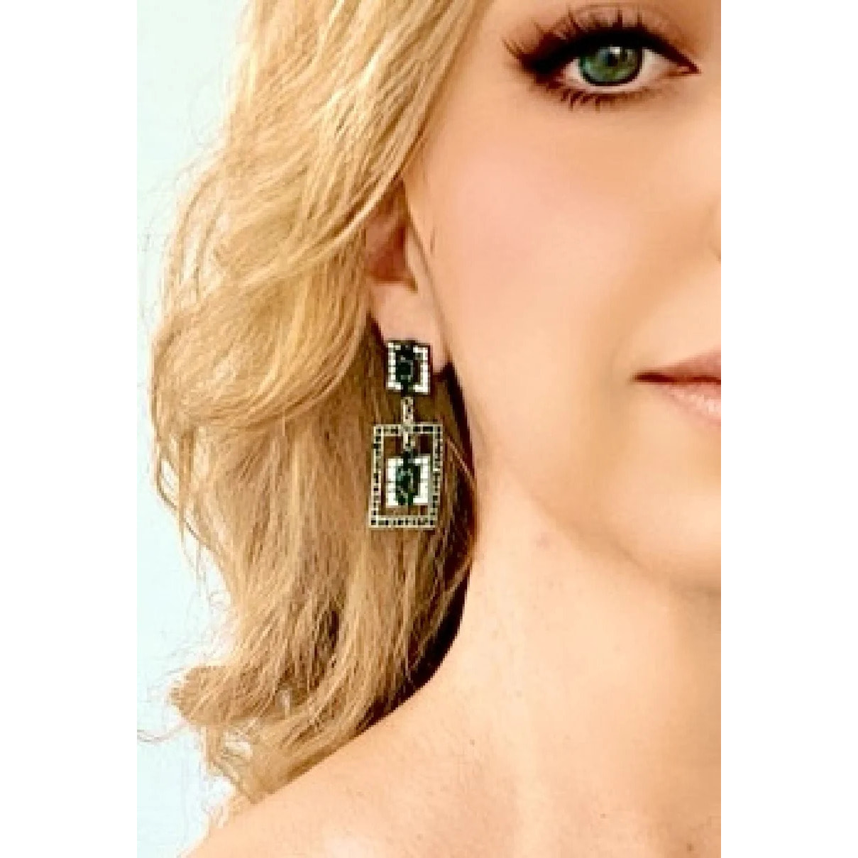 Pendiente largo multicristal Sw y plata 925 10µ T3