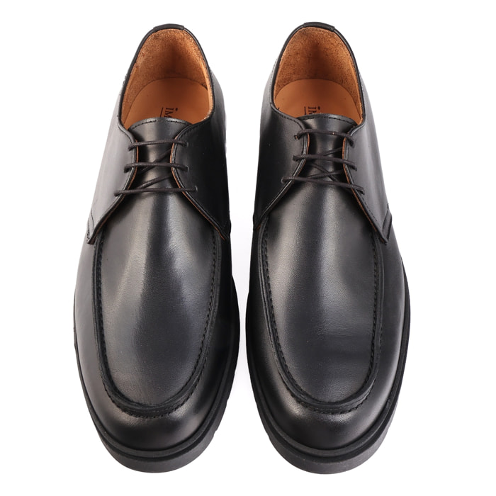 Derby stringate in vera pelle con fondo light