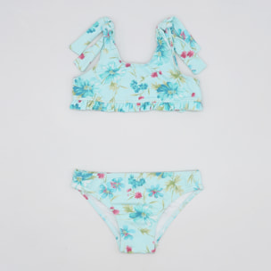 BIKINI FLOR AZUL GRANDE TIRANTE Y LACHO ANCHO