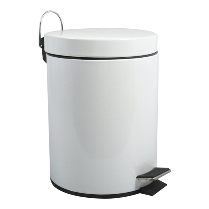 Poubelle à pédale Inox 5L Blanc MSV