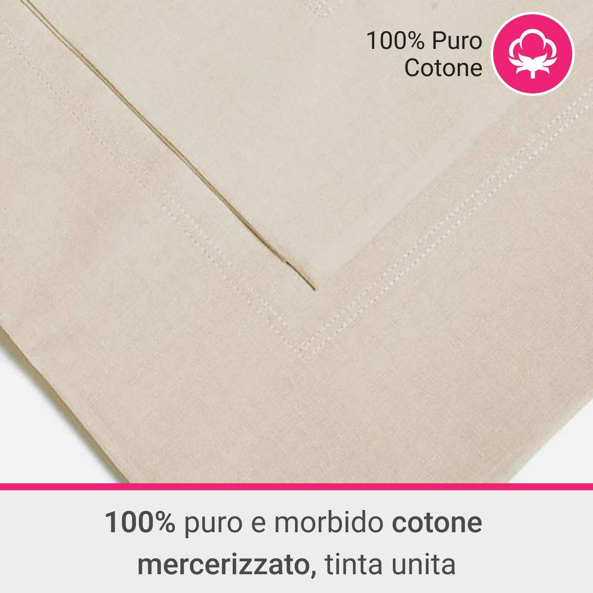 Coppia Federe 3 volani IPERSAN Puro Cotone Beige
