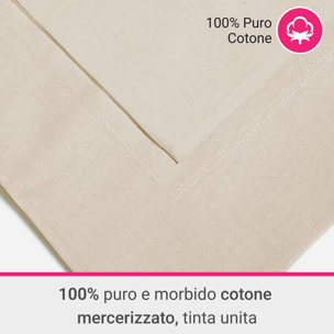 Coppia Federe 3 volani IPERSAN Puro Cotone Beige