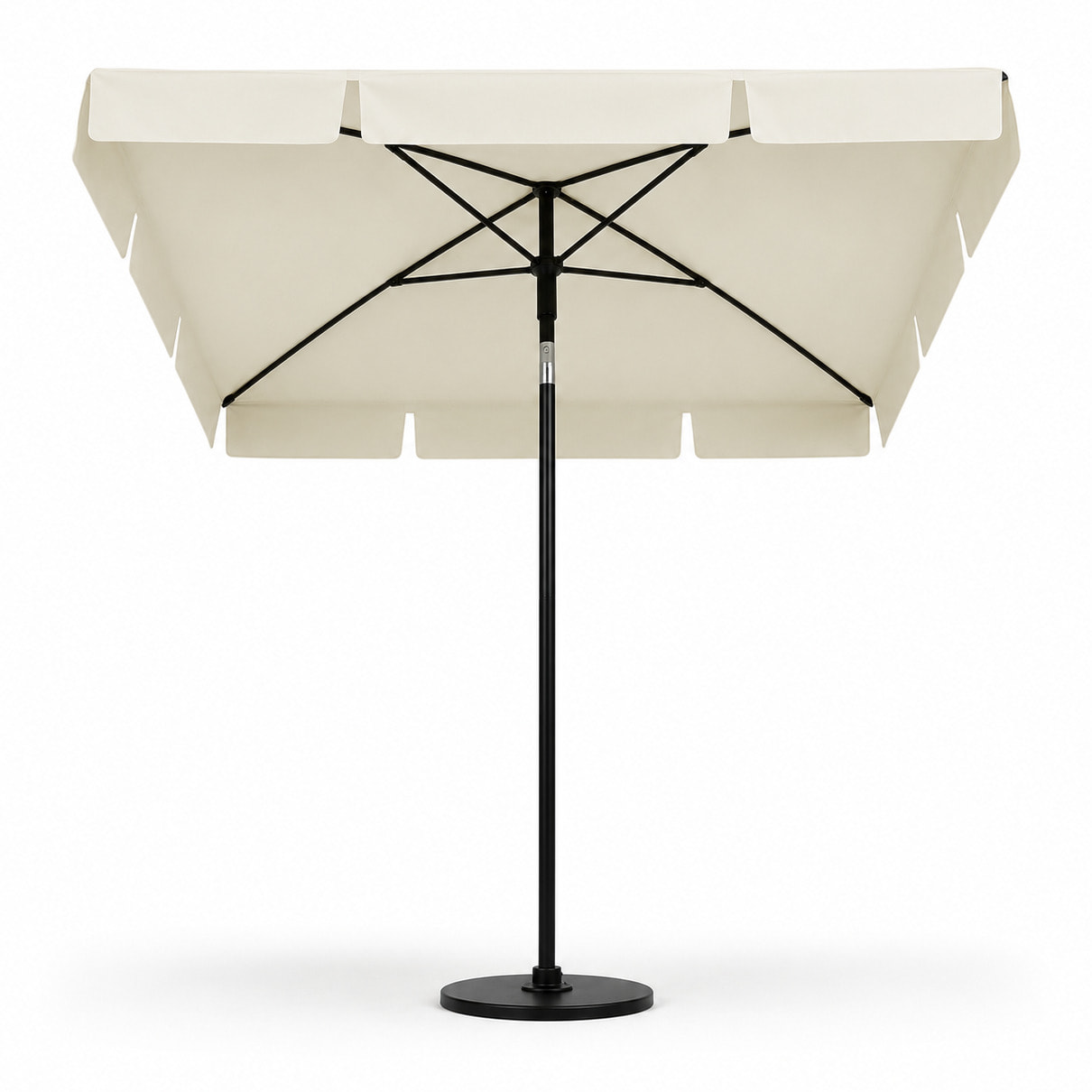 Ombrellone Rettangolare Da Giardino Parasole Balcone Inclinazione Regolabile Anti UV Impermeabile Per Mare Spiaggia Piscina Terrazzo 198x125 Cm Bianco