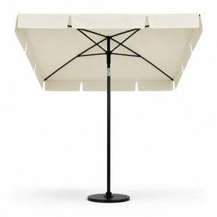 Ombrellone Rettangolare Da Giardino Parasole Balcone Inclinazione Regolabile Anti UV Impermeabile Per Mare Spiaggia Piscina Terrazzo 198x125 Cm Bianco