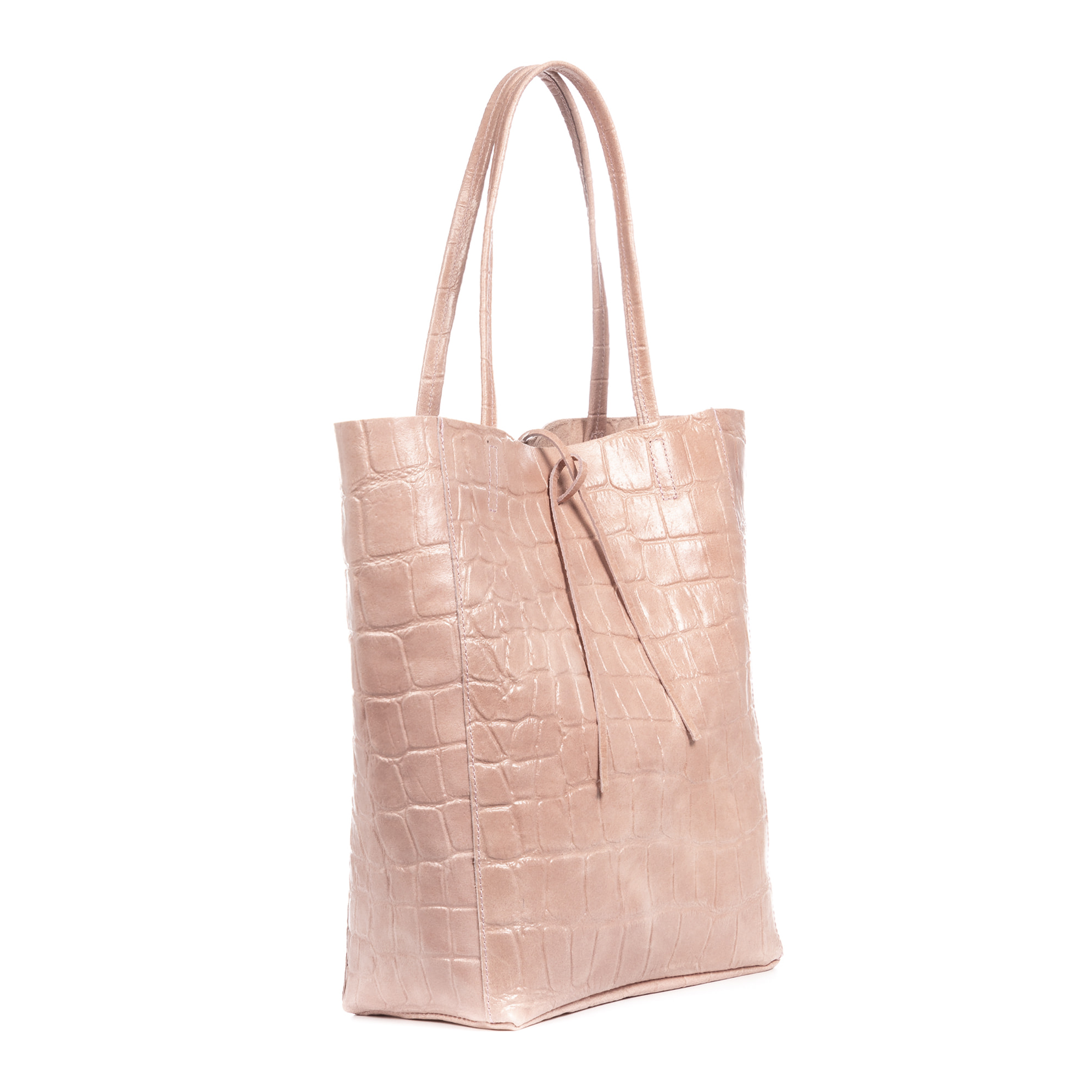 Sefora Borsa Shopper Donna.Pelle autentica Camoscio Stampa Coccodrillo Grande